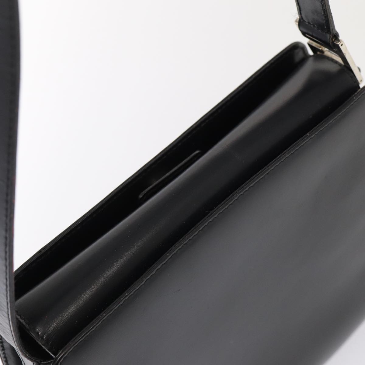 GUCCI Shoulder Bag Leather Black Silver 001 2046 1719 87292