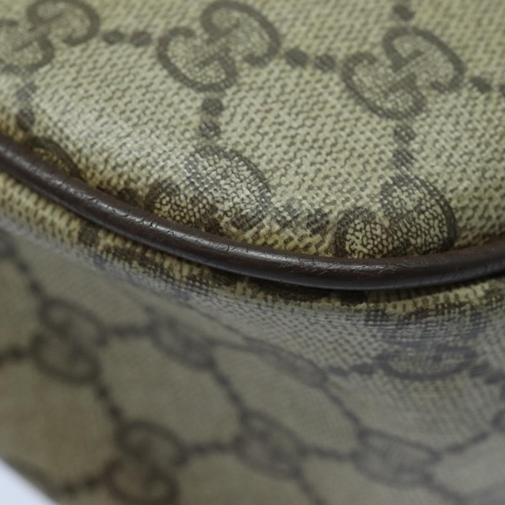 GUCCI GG Supreme Shoulder Bag PVC Leather Beige Brown gold 89 02 077 87295