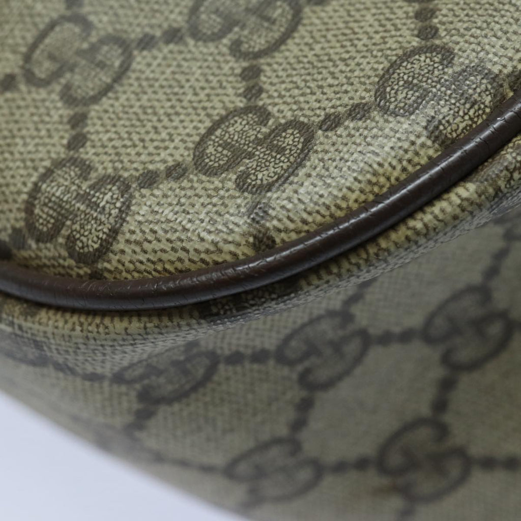 GUCCI GG Supreme Shoulder Bag PVC Leather Beige Brown gold 89 02 077 87295