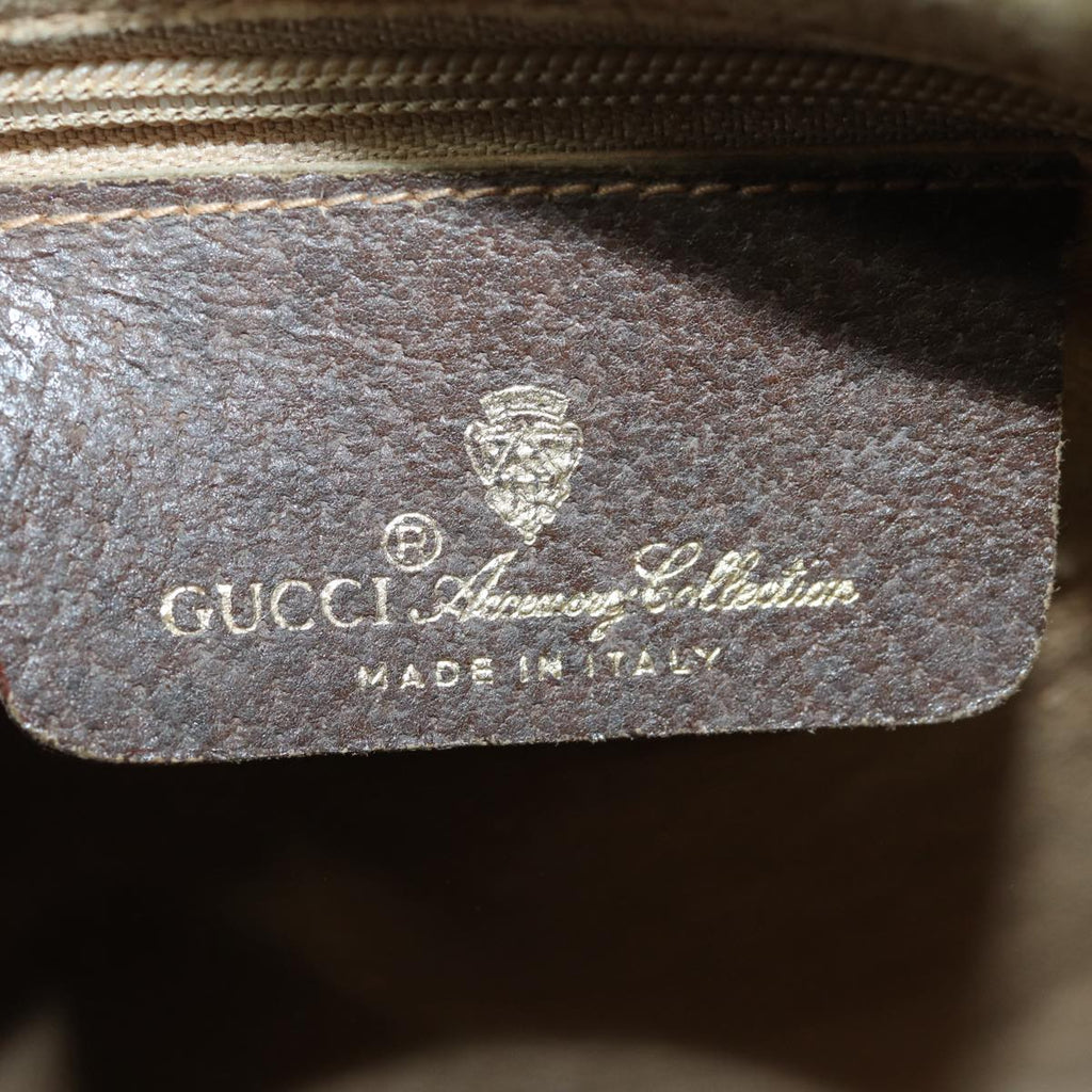 GUCCI GG Supreme Shoulder Bag PVC Leather Beige Brown gold 89 02 077 87295