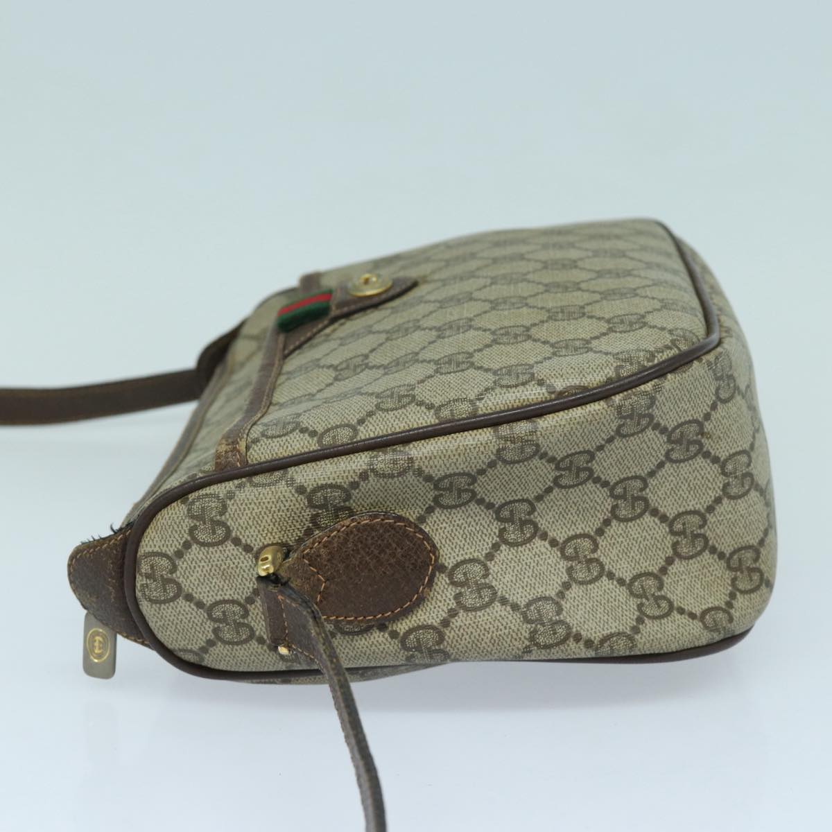 GUCCI GG Supreme Shoulder Bag PVC Leather Beige Brown gold 89 02 077 87295