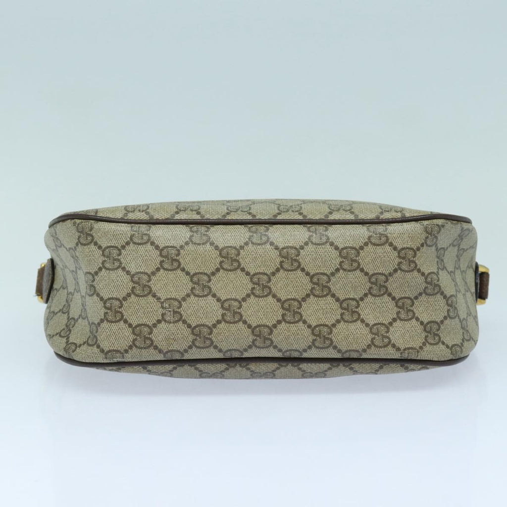 GUCCI GG Supreme Shoulder Bag PVC Leather Beige Brown gold 89 02 077 87295