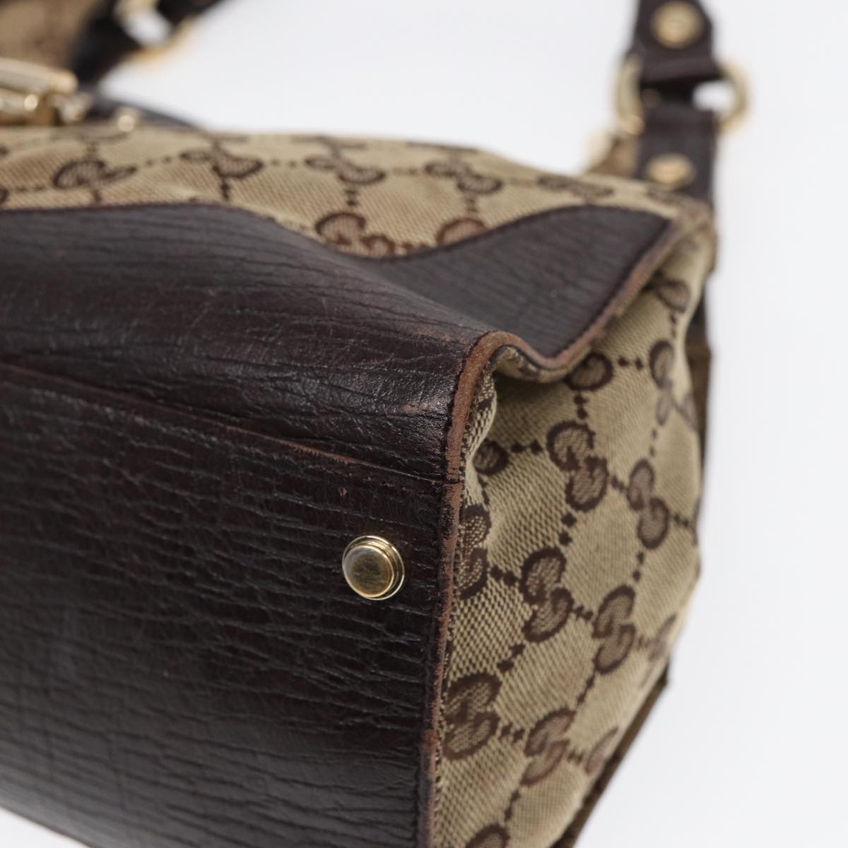 GUCCI GG Canvas WebSherry Line Jackie Shoulder Bag Beige Gold 130995 87296