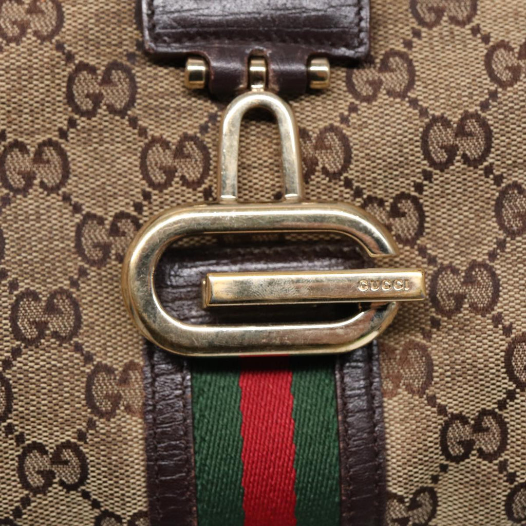 GUCCI GG Canvas WebSherry Line Jackie Shoulder Bag Beige Gold 130995 87296