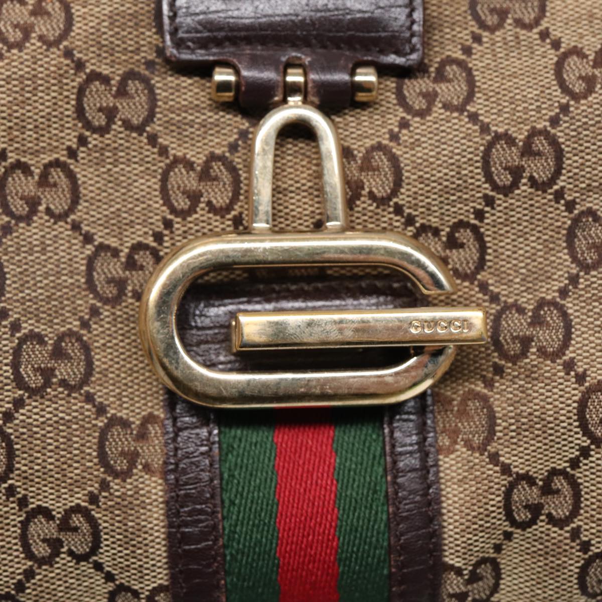 GUCCI GG Canvas WebSherry Line Jackie Shoulder Bag Beige Gold 130995 87296