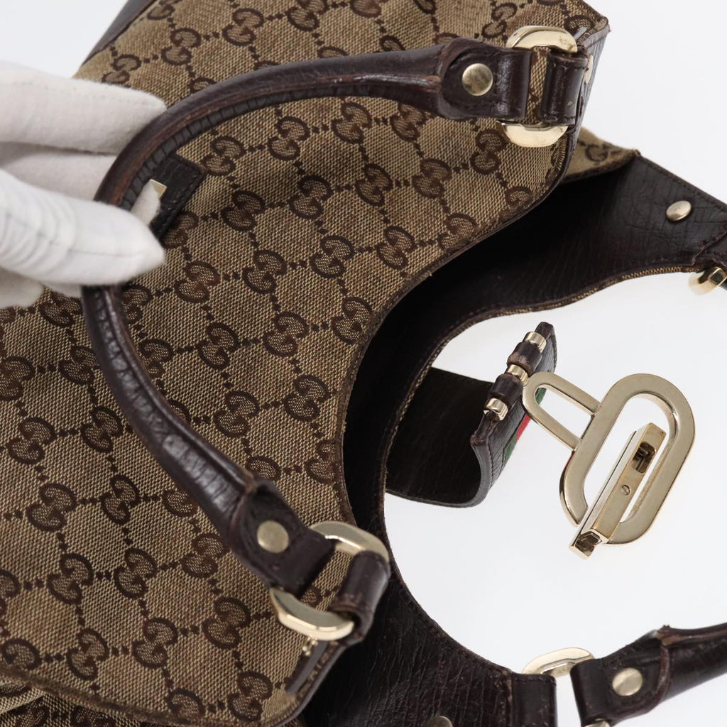 GUCCI GG Canvas WebSherry Line Jackie Shoulder Bag Beige Gold 130995 87296