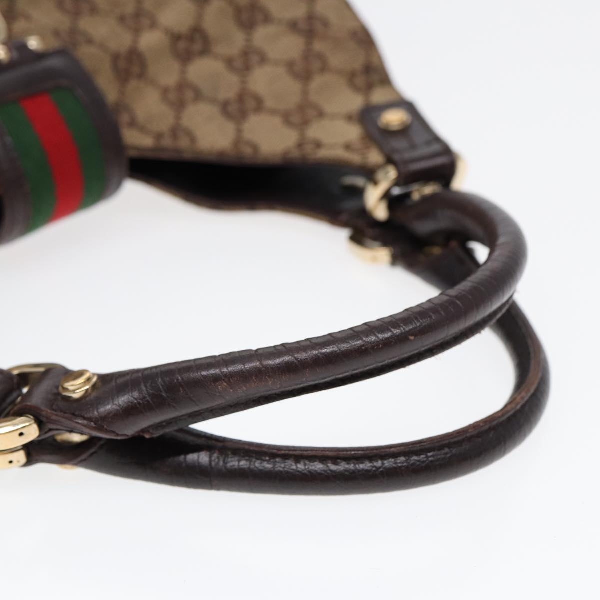 GUCCI GG Canvas WebSherry Line Jackie Shoulder Bag Beige Gold 130995 87296