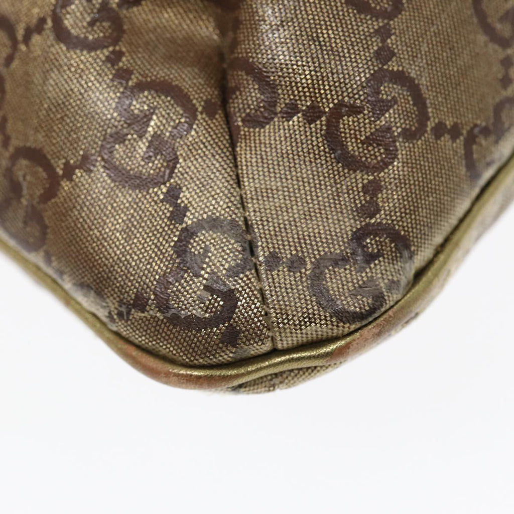GUCCI GG Crystal Sherry Line Shoulder Bag Gold Brown gray 189749 87298