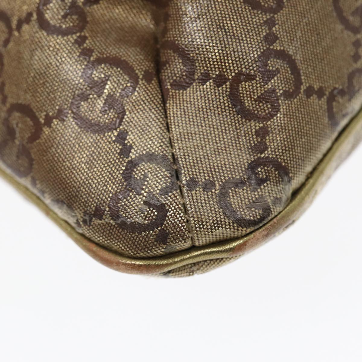 GUCCI GG Crystal Sherry Line Shoulder Bag Gold Brown gray 189749 87298