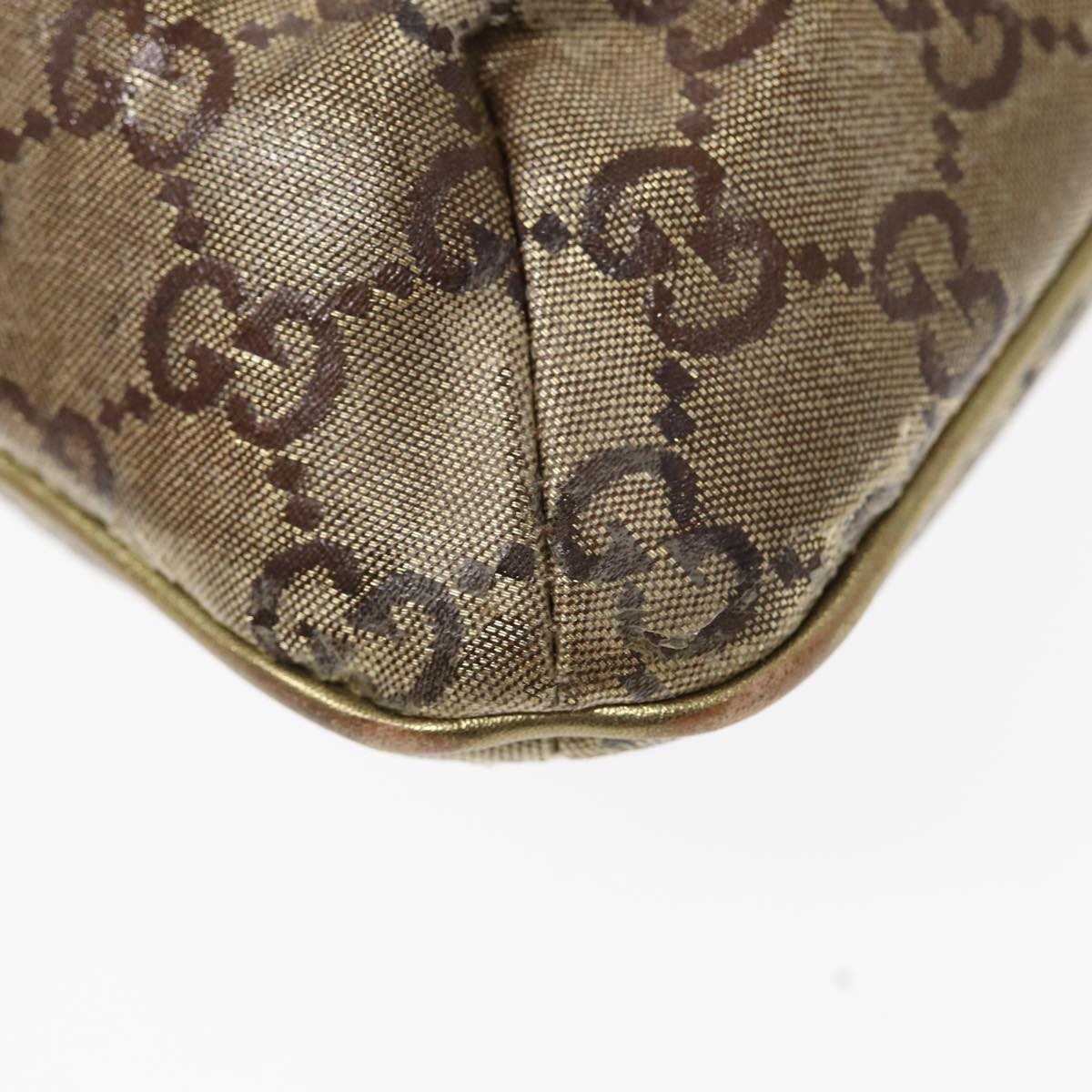 GUCCI GG Crystal Sherry Line Shoulder Bag Gold Brown gray 189749 87298