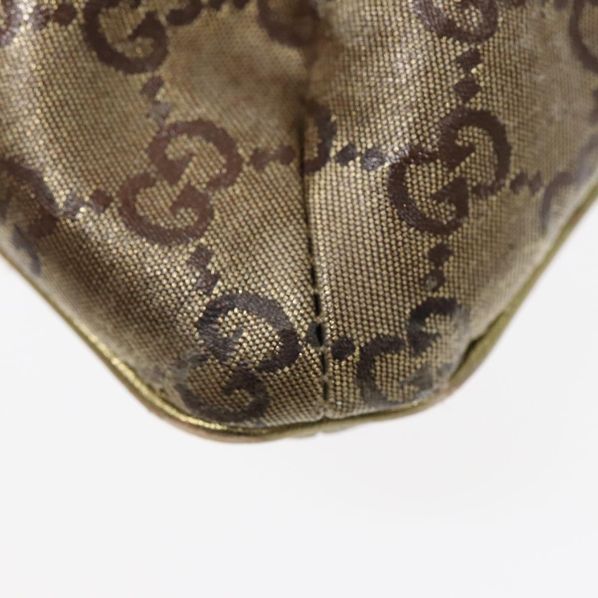 GUCCI GG Crystal Sherry Line Shoulder Bag Gold Brown gray 189749 87298