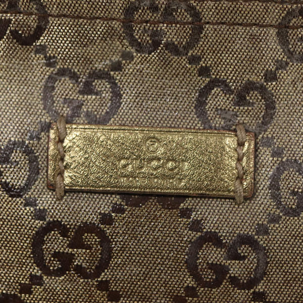GUCCI GG Crystal Sherry Line Shoulder Bag Gold Brown gray 189749 87298