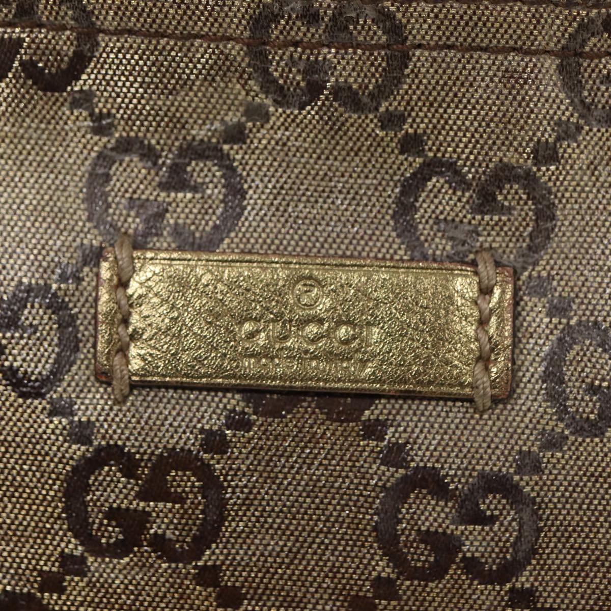 GUCCI GG Crystal Sherry Line Shoulder Bag Gold Brown gray 189749 87298