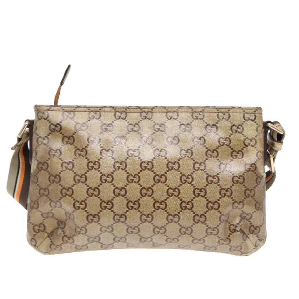 GUCCI GG Crystal Sherry Line Shoulder Bag Gold Brown gray 189749 87298