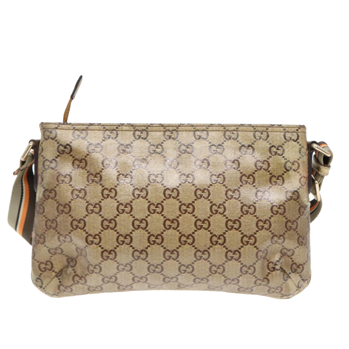 GUCCI GG Crystal Sherry Line Shoulder Bag Gold Brown gray 189749 87298