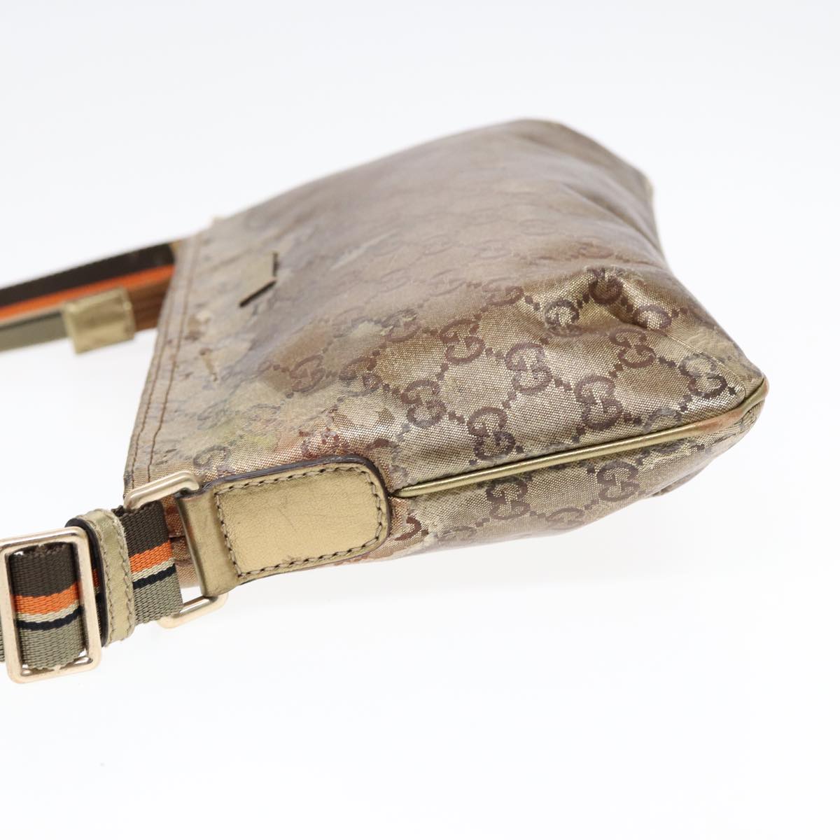 GUCCI GG Crystal Sherry Line Shoulder Bag Gold Brown gray 189749 87298