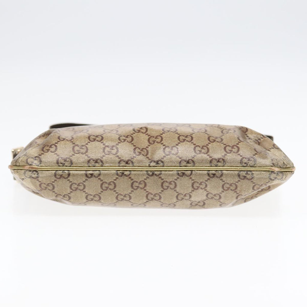 GUCCI GG Crystal Sherry Line Shoulder Bag Gold Brown gray 189749 87298