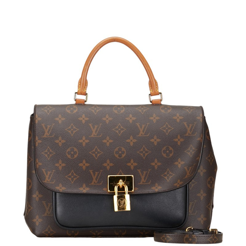 Louis Vuitton Monogram Marinian Handbag 2WAY M44259 Brown Noir PVC Leather  Louis Vuitton