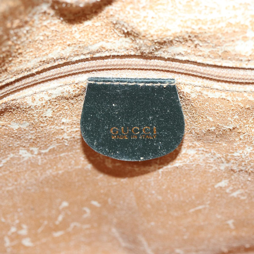 GUCCI Bamboo Hand Bag Suede 2way Green 87329