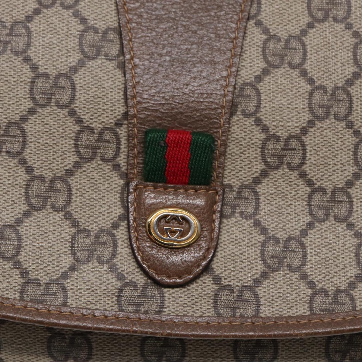 GUCCI GG Supreme Web Sherry Line Clutch Bag PVC Beige Gold 89 01 031 87331