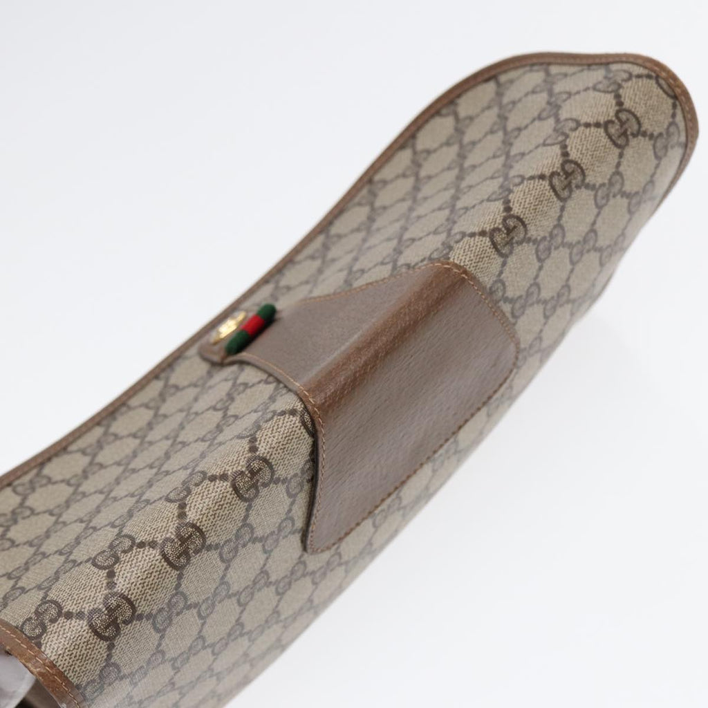 GUCCI GG Supreme Web Sherry Line Clutch Bag PVC Beige Gold 89 01 031 87331