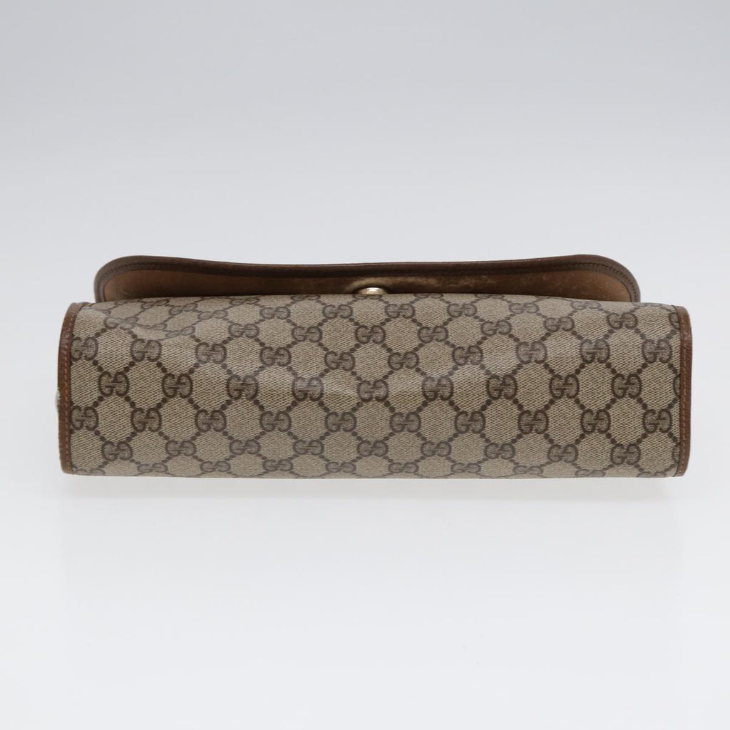 GUCCI GG Supreme Web Sherry Line Clutch Bag PVC Beige Gold 89 01 031 87331