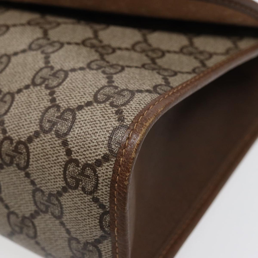 GUCCI GG Supreme Web Sherry Line Clutch Bag PVC Beige Gold 89 01 031 87331