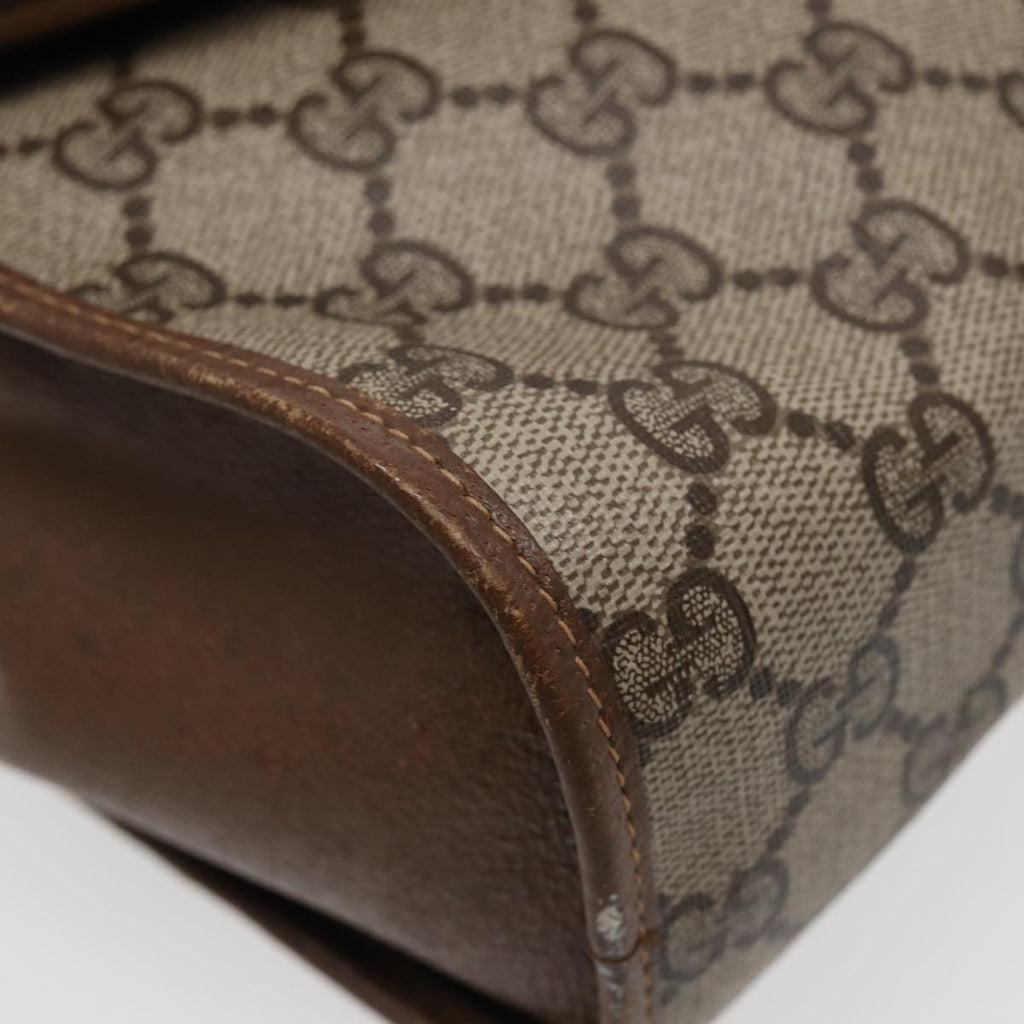 GUCCI GG Supreme Web Sherry Line Clutch Bag PVC Beige Gold 89 01 031 87331