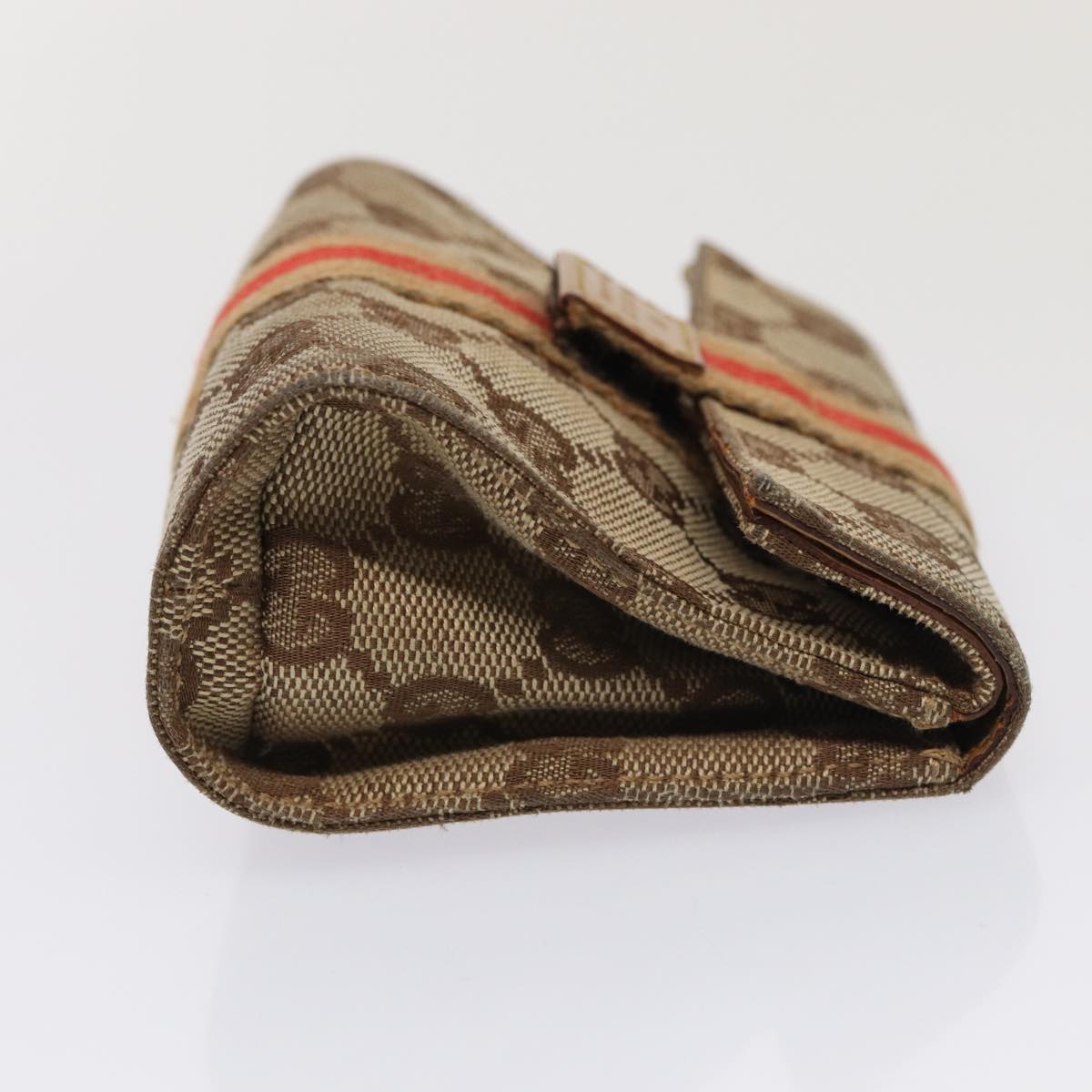 GUCCI GG Canvas Sherry Line Pouch Beige Red Brown 039 1055 2404 87336