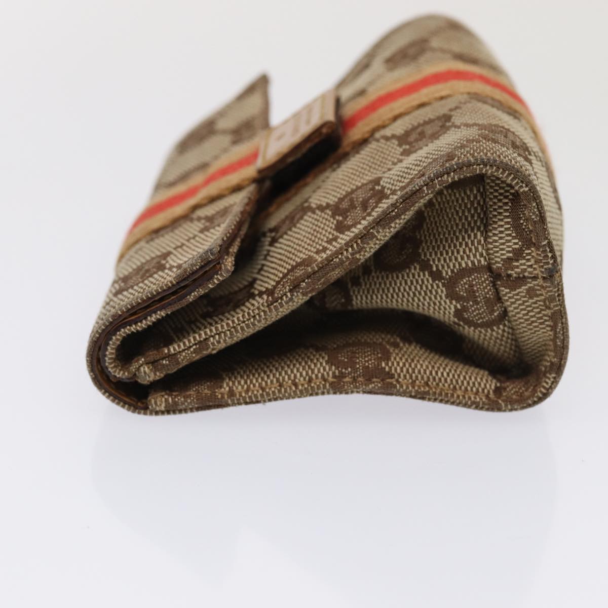 GUCCI GG Canvas Sherry Line Pouch Beige Red Brown 039 1055 2404 87336