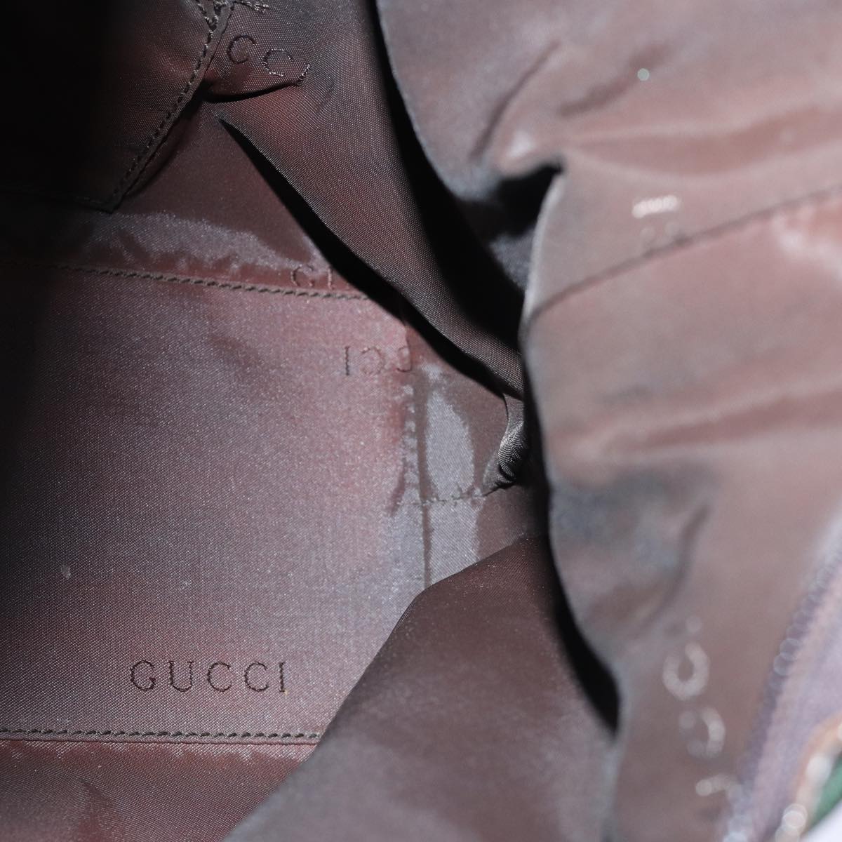 GUCCI Shoulder Bag Nylon Khaki 000 0602 87341
