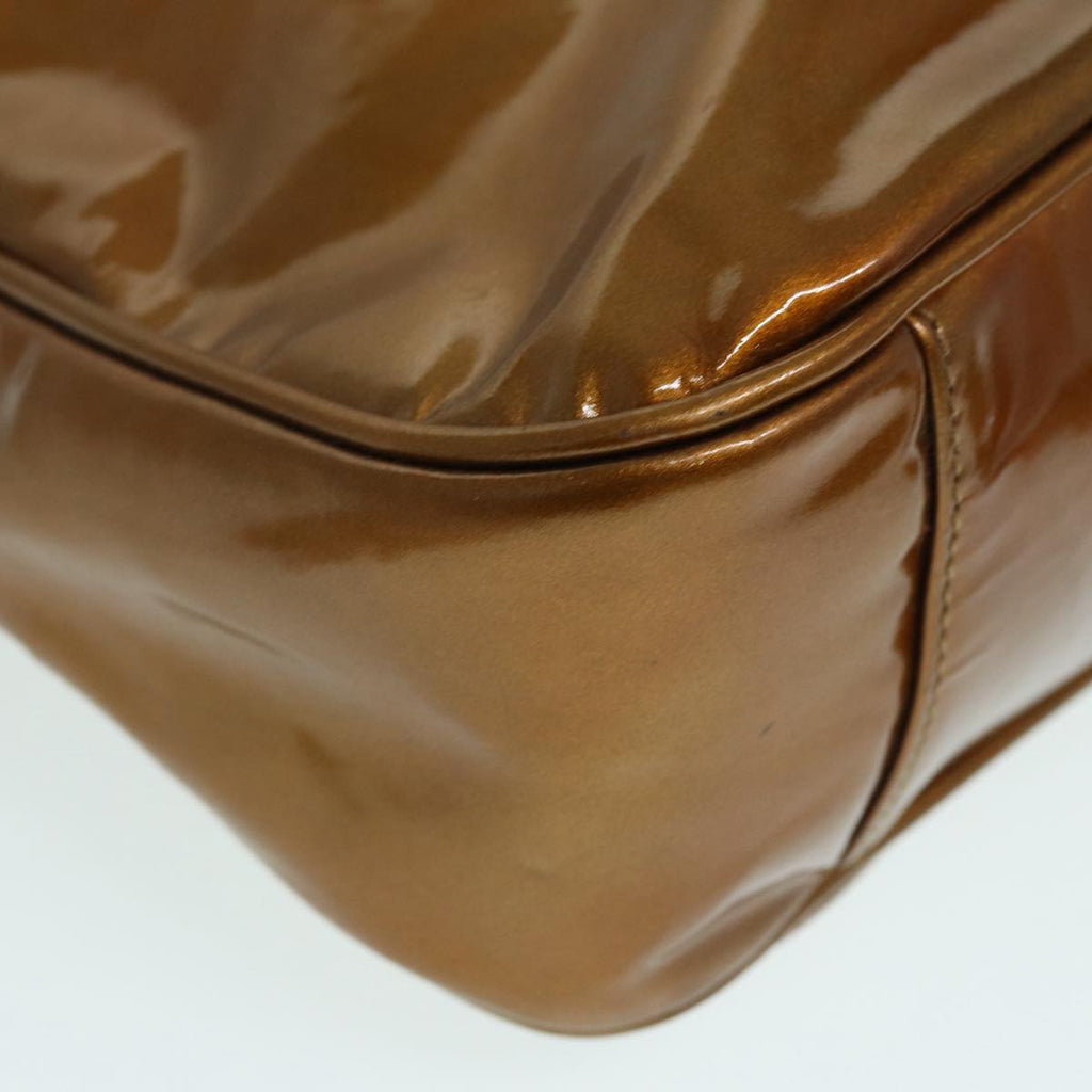 GUCCI Bamboo Hand Bag patent 2way Bronze 87342