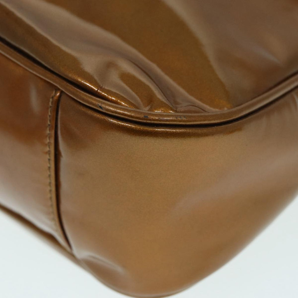 GUCCI Bamboo Hand Bag patent 2way Bronze 87342