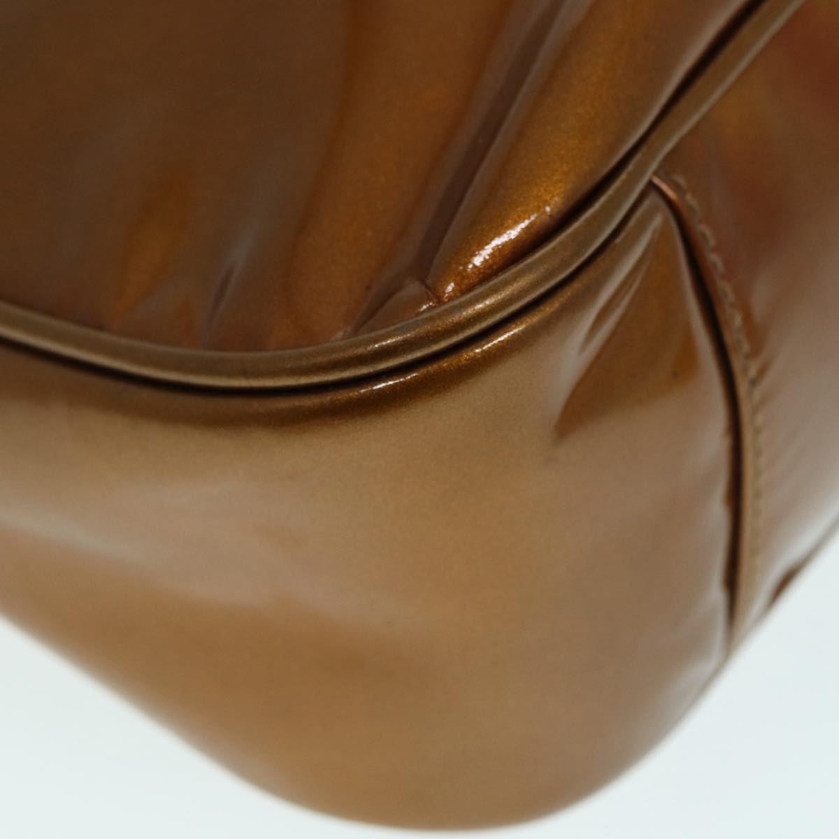 GUCCI Bamboo Hand Bag patent 2way Bronze 87342