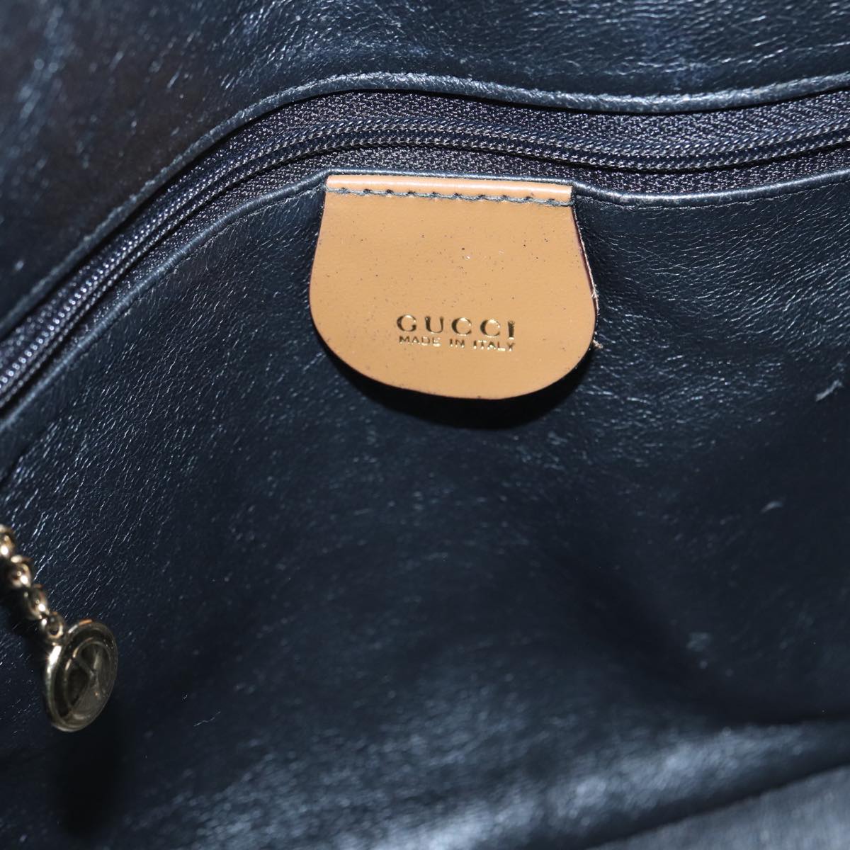 GUCCI Bamboo Hand Bag patent 2way Bronze 87342