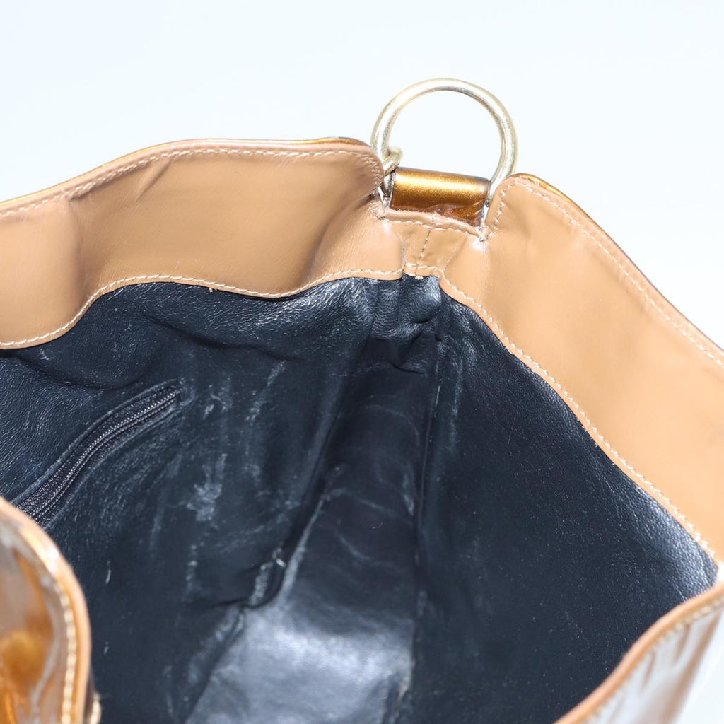 GUCCI Bamboo Hand Bag patent 2way Bronze 87342