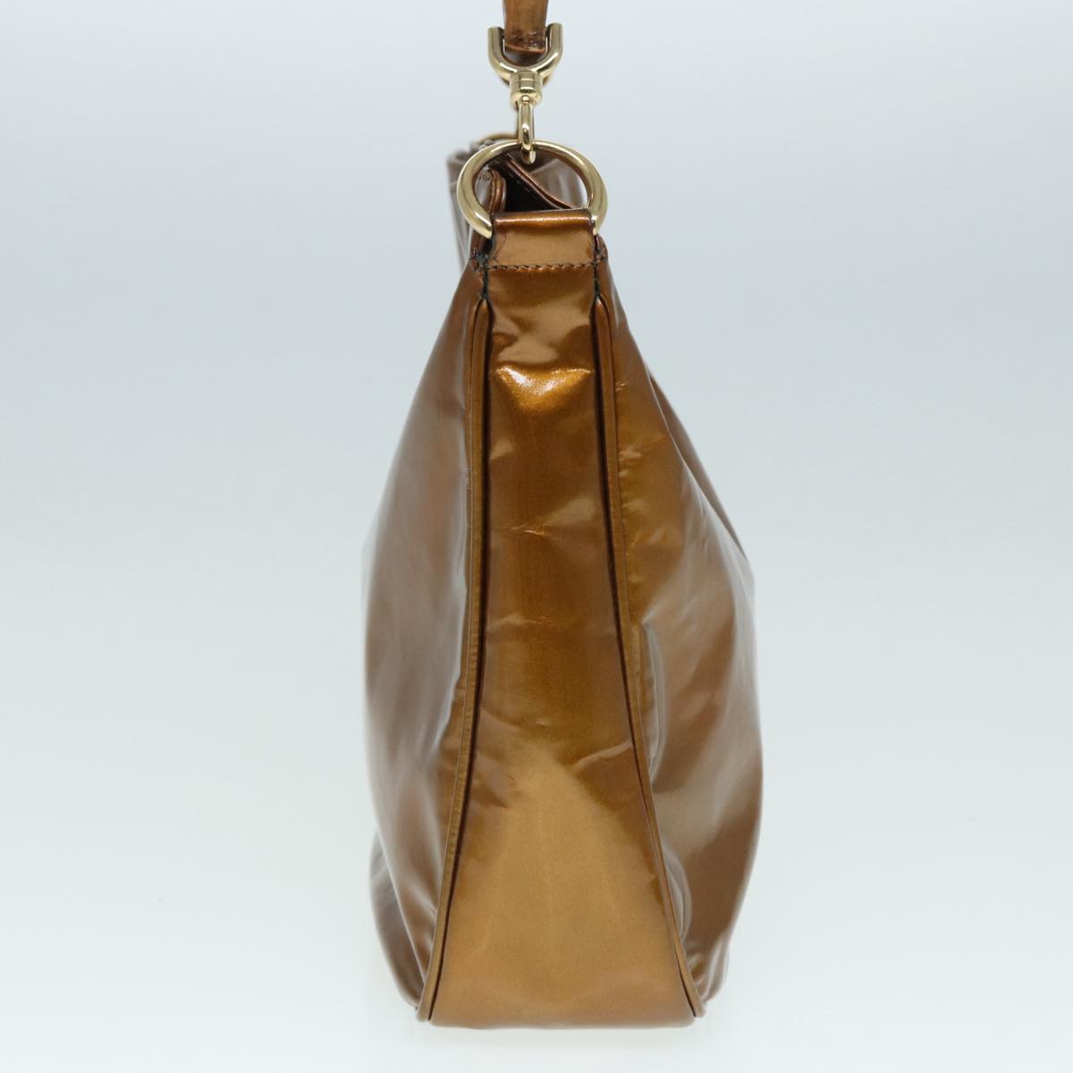 GUCCI Bamboo Hand Bag patent 2way Bronze 87342
