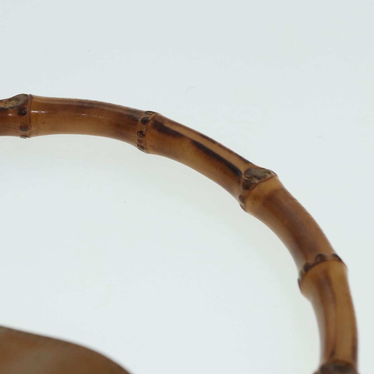 GUCCI Bamboo Hand Bag patent 2way Bronze 87342