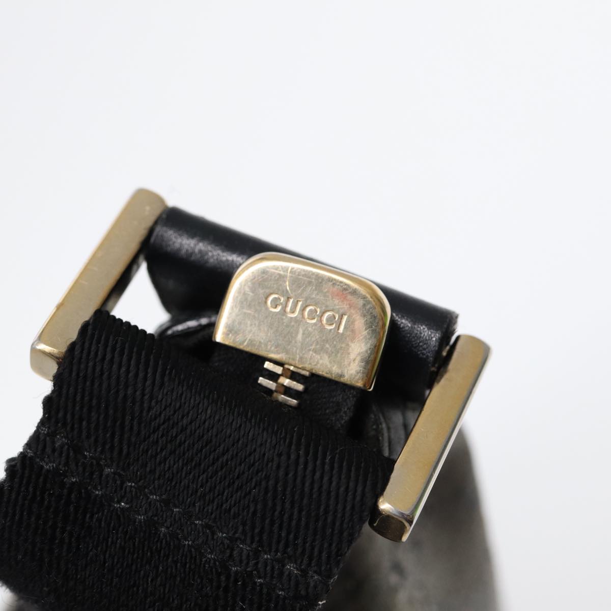 GUCCI GG Crystal Shoulder Bag Coated Canvas Silver Black 181092 87343
