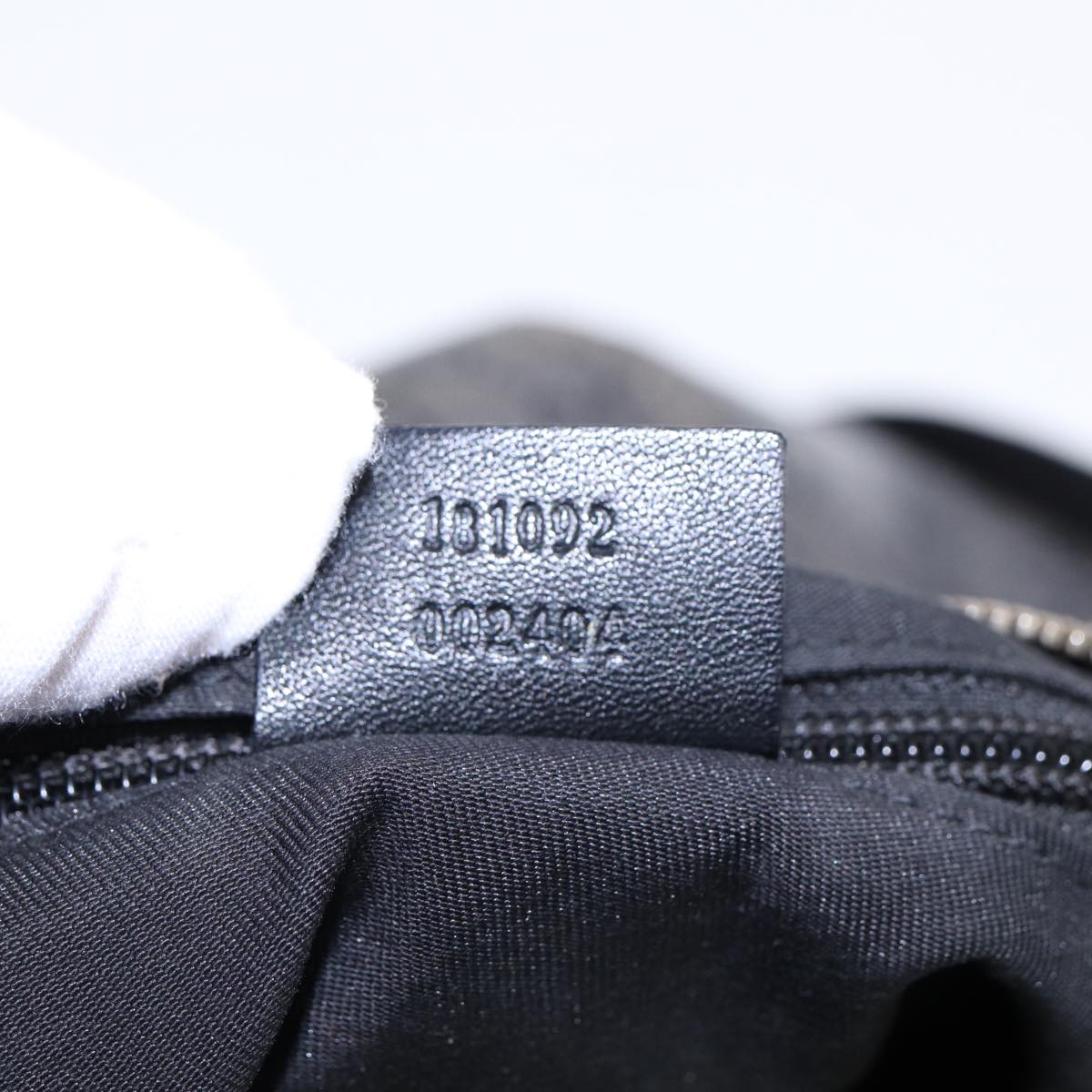 GUCCI GG Crystal Shoulder Bag Coated Canvas Silver Black 181092 87343