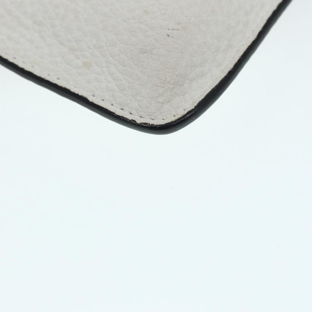 FENDI FILA Collaboration Clutch Bag Leather Beige Gold 87366