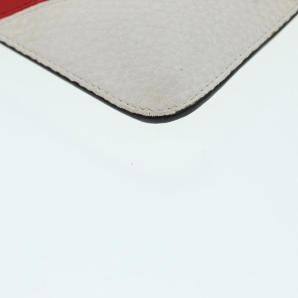 FENDI FILA Collaboration Clutch Bag Leather Beige Gold 87366