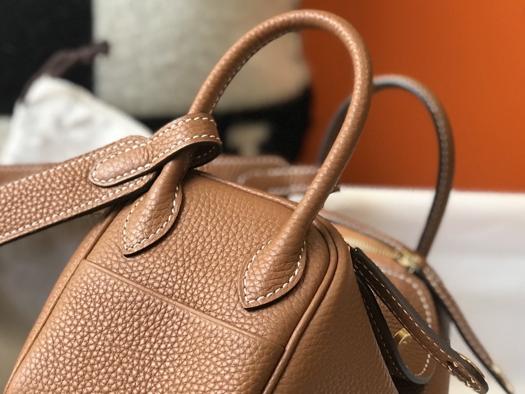 GLAMI Mini Lindy Brown For Women Gold Toned Hardware 7.5in/19cm