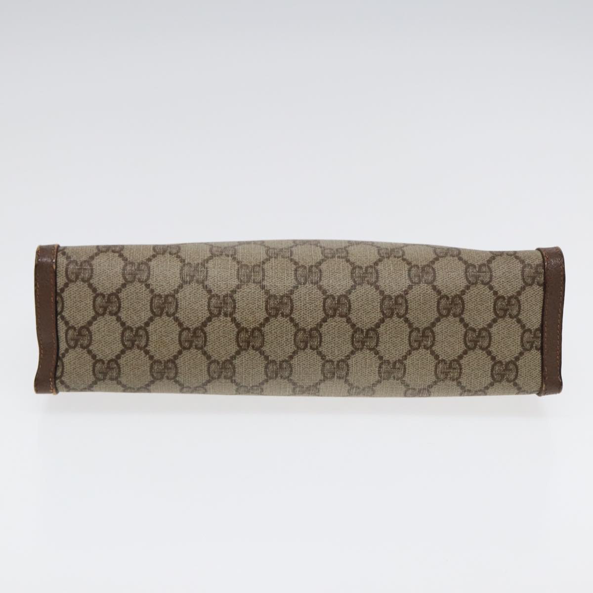 GUCCI GG Supreme Web Sherry Line Clutch Bag PVC Beige Red Green 87385