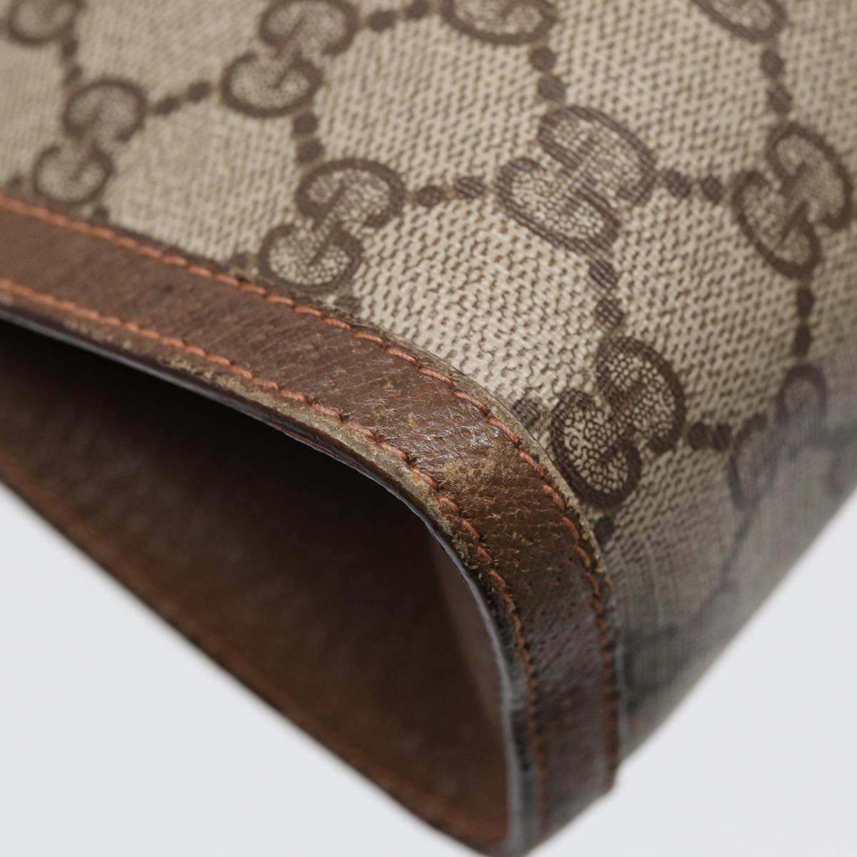 GUCCI GG Supreme Web Sherry Line Clutch Bag PVC Beige Red 89 01 033 87397