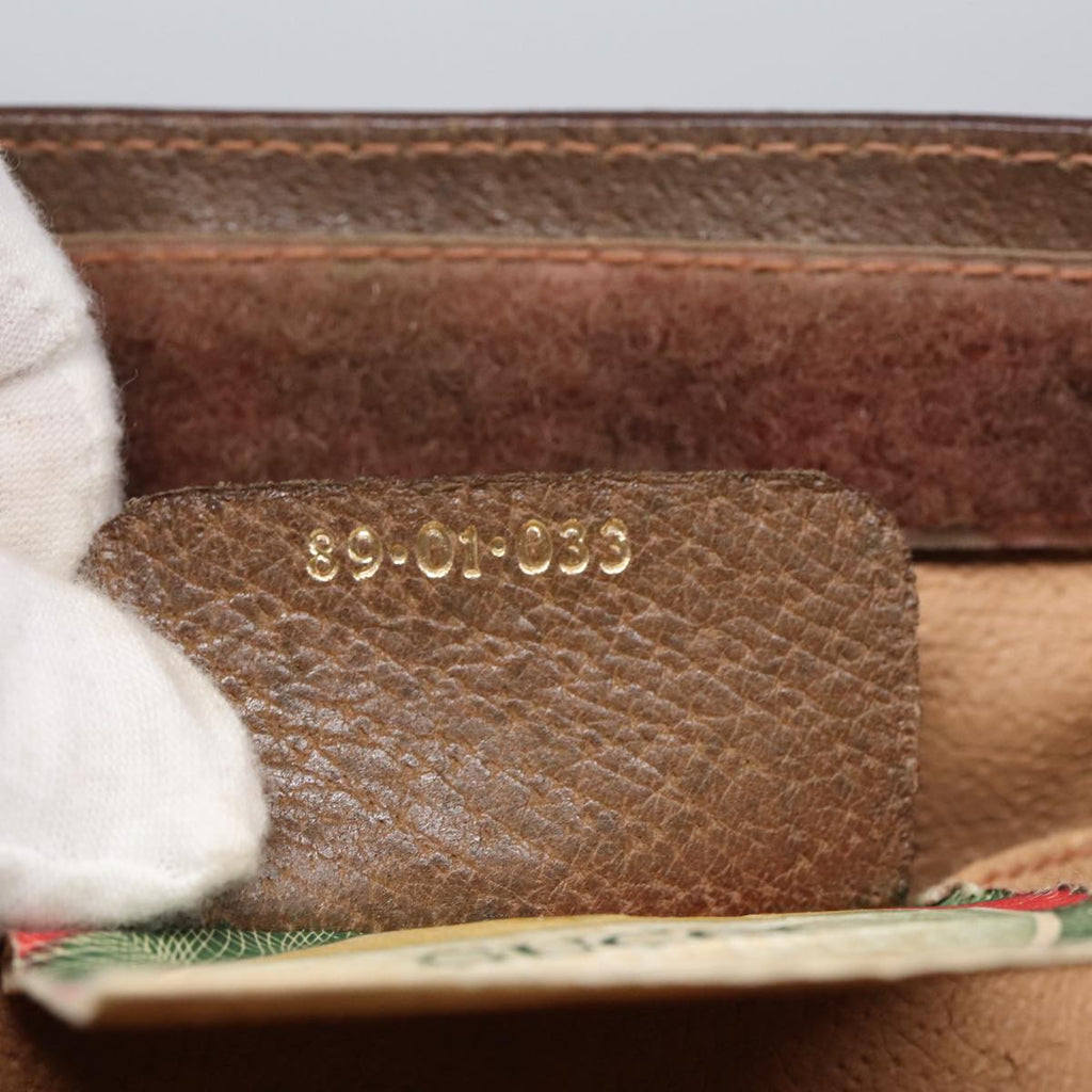 GUCCI GG Supreme Web Sherry Line Clutch Bag PVC Beige Red 89 01 033 87397