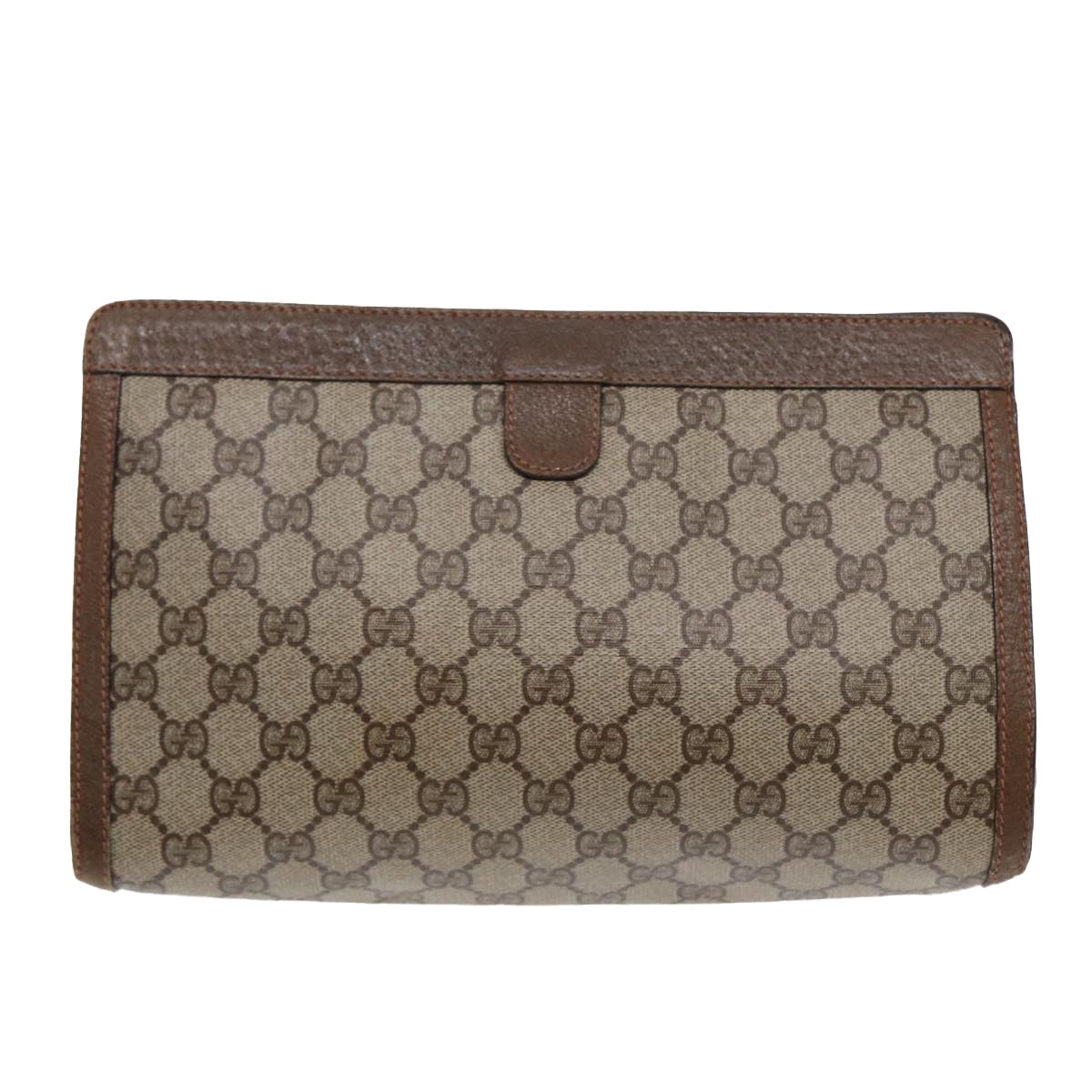 GUCCI GG Supreme Web Sherry Line Clutch Bag PVC Beige Red 89 01 033 87397