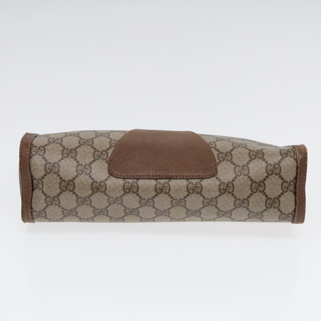 GUCCI GG Supreme Web Sherry Line Clutch Bag PVC Beige Red 89 01 033 87397