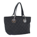 GUCCI GG Canvas Hand Bag Black Silver 120844 87404