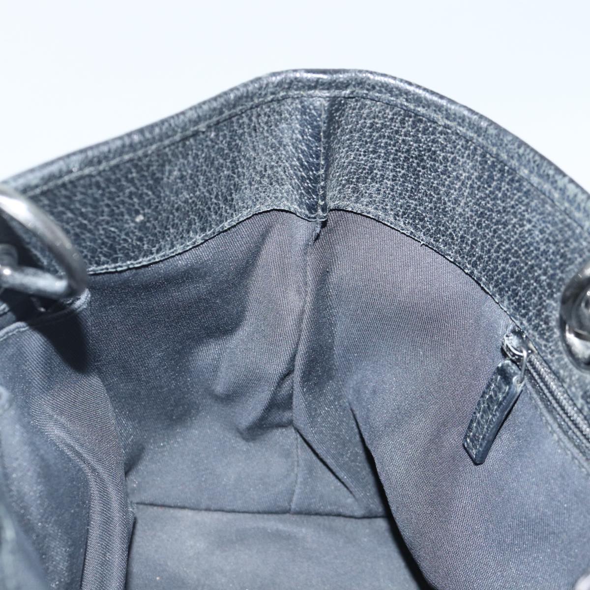 GUCCI GG Canvas Hand Bag Black Silver 120844 87404